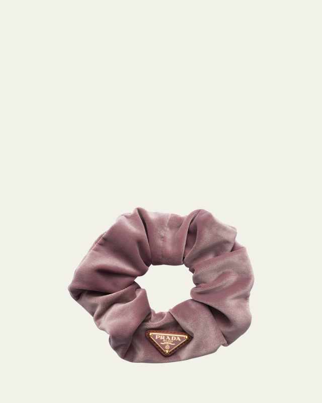 Triangle Logo Velvet Scrunchie